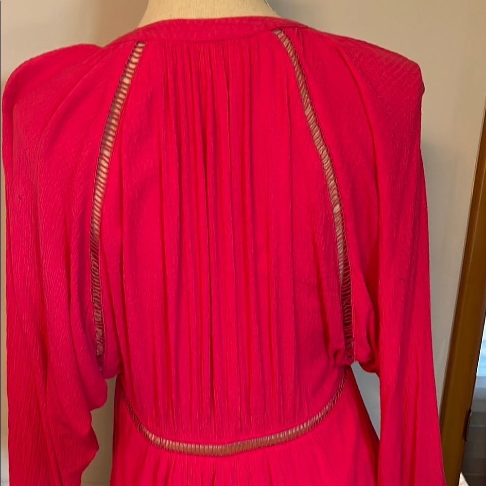 Free People Vibrant Pink Long Sleeve Dress size Small - Picture 6 of 8